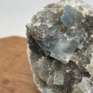 Fujian Blue Fluorite on Smokey Quartz