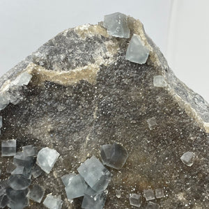 Fujian Blue Fluorite on Smokey Quartz