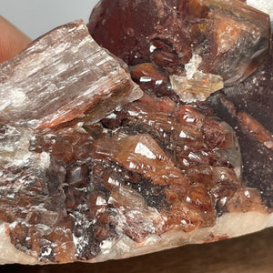 Chocolate Calcite crystal specimen