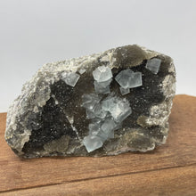 Fujian Blue Fluorite on Smokey Quartz