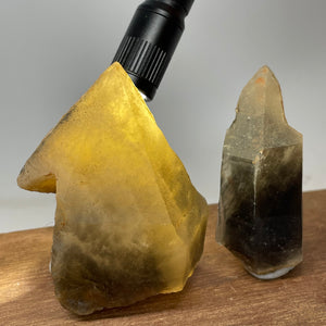 Australian Citrine Smokey Quartz crystals w/ Phantoms x 2pcs