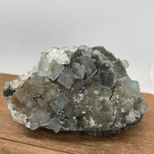 Fujian Blue Fluorite on Smokey Quartz