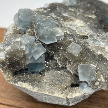 Fujian Blue Fluorite on Smokey Quartz