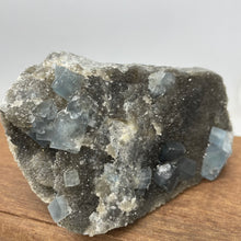 Fujian Blue Fluorite on Smokey Quartz