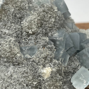 Fujian Blue Fluorite on Smokey Quartz